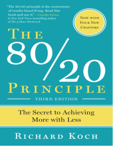 The 8020 Principle The Secret to Achieving More with Less