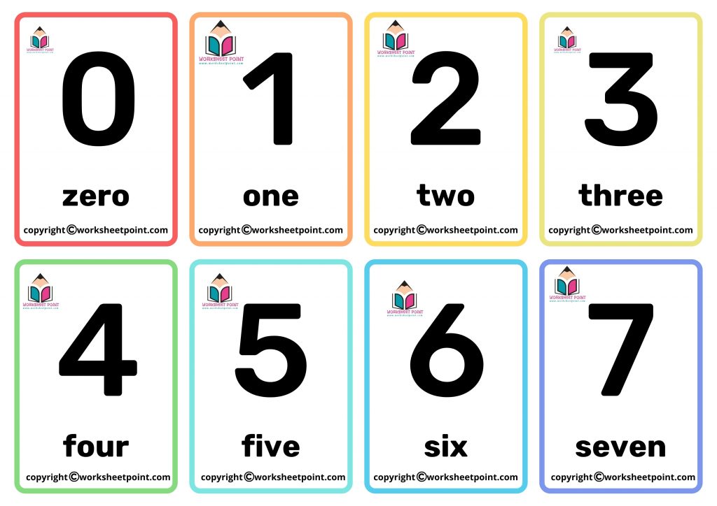 number simple black flashcard sheets worksheet point