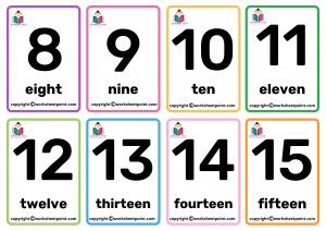 Number Simple Black Flashcard Sheets - Worksheet Point