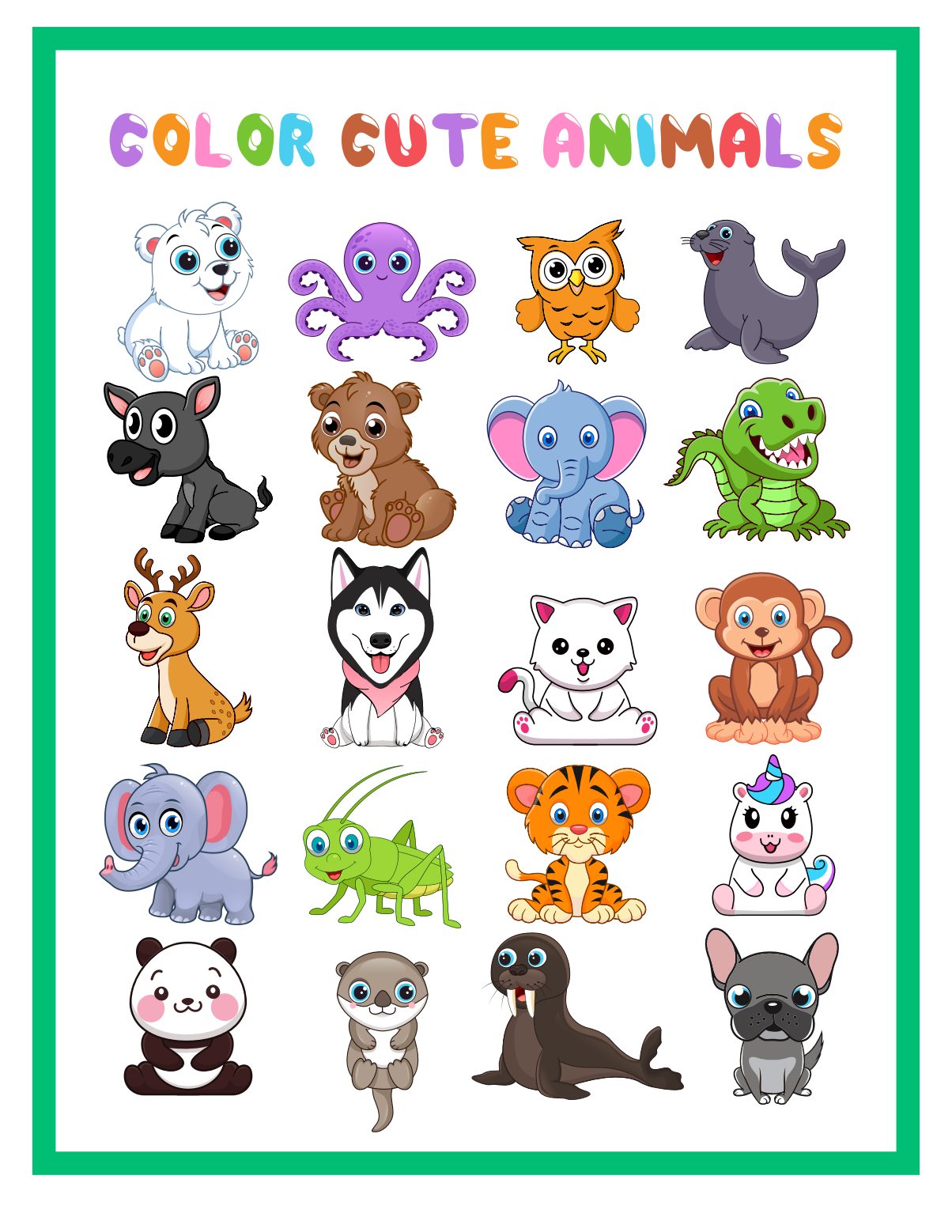 Rich Results on Google's SERP when searching for '38. Color Cute Animals'
