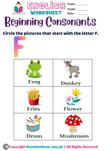 Rich Results on Google's SERP when searching for 'Beginning Consonant F worksheetpoint.com'