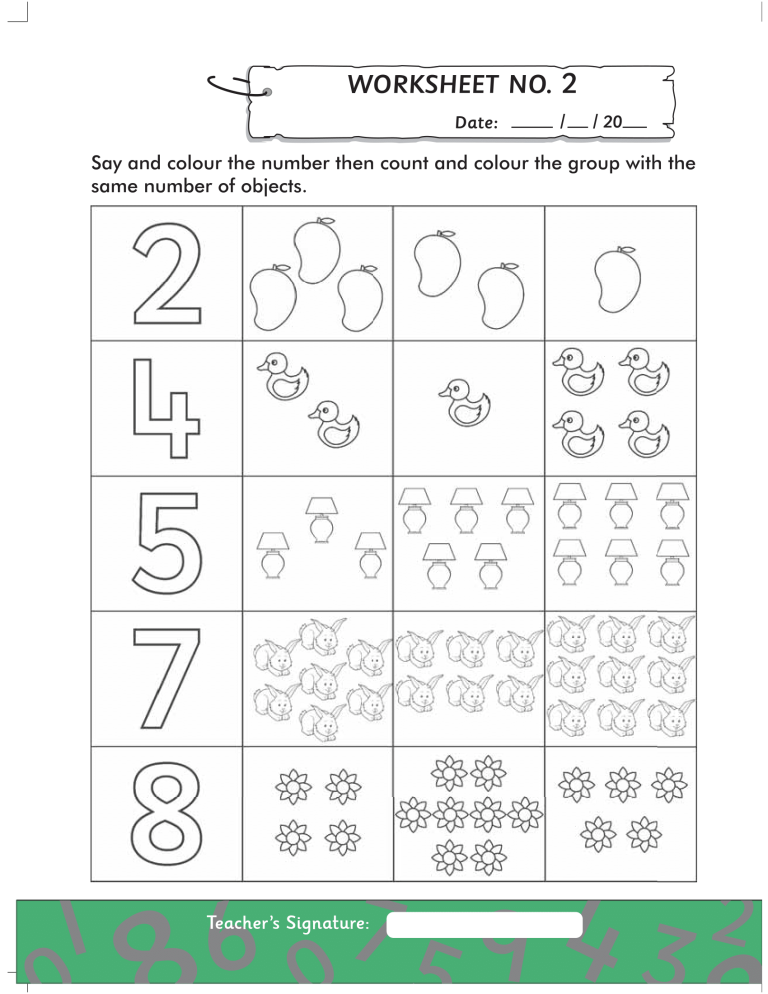 Math Worksheets for K.G/Prep Pack 1 - Free Printable Worksheets ...