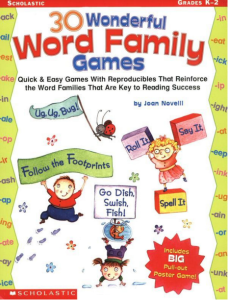 30 Wonderful Word Family Games (Word Family)