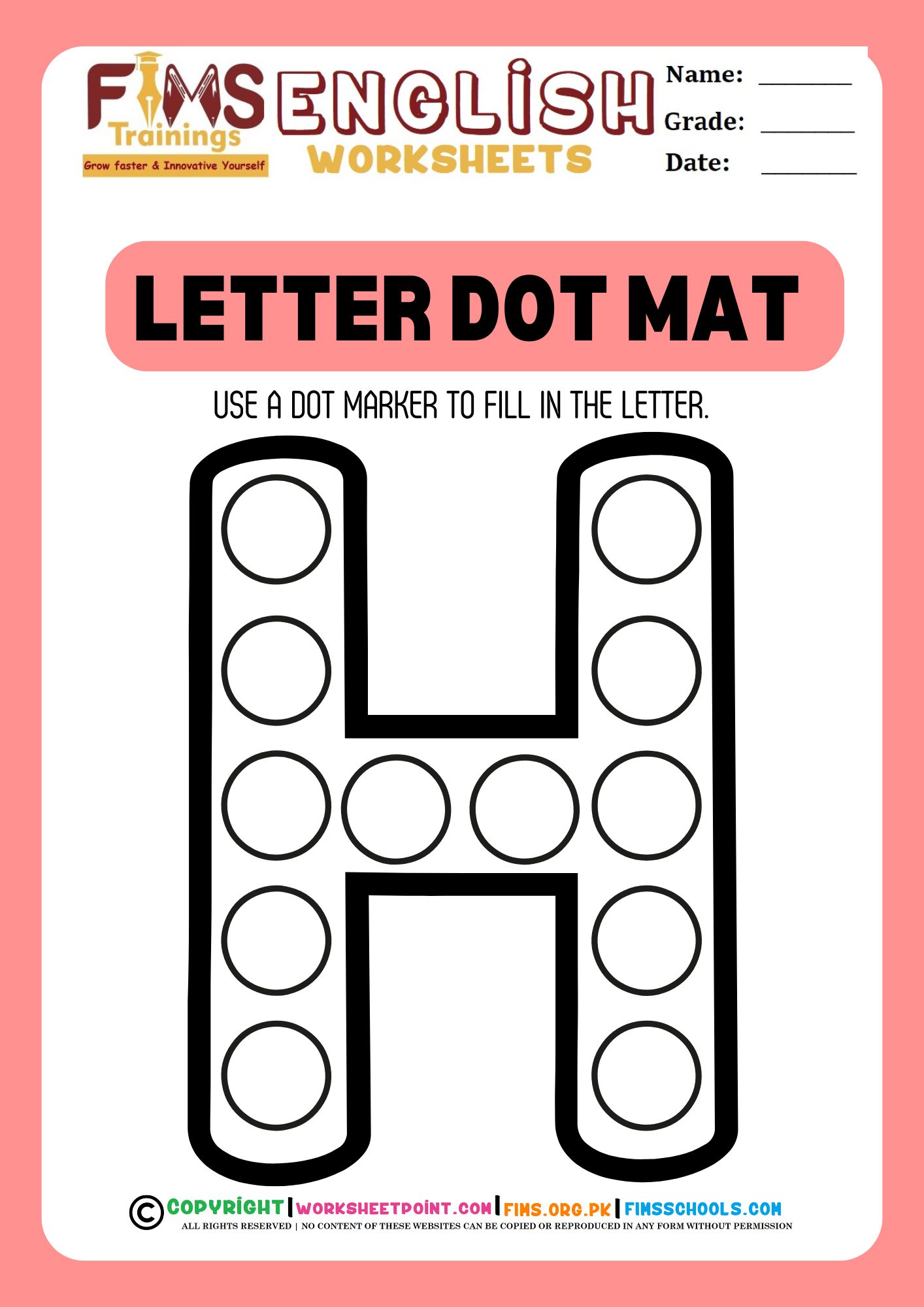 Rich Results on Google's SERP when searching for "Alphabet Dot Marker Worksheets"